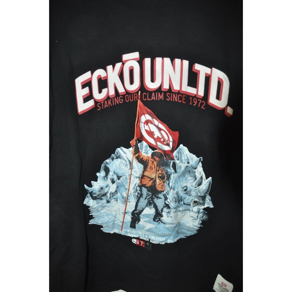 Ecko Unltd T Shirt Mens XL Black Rhino 100% Cotton - Picture 3 of 6
